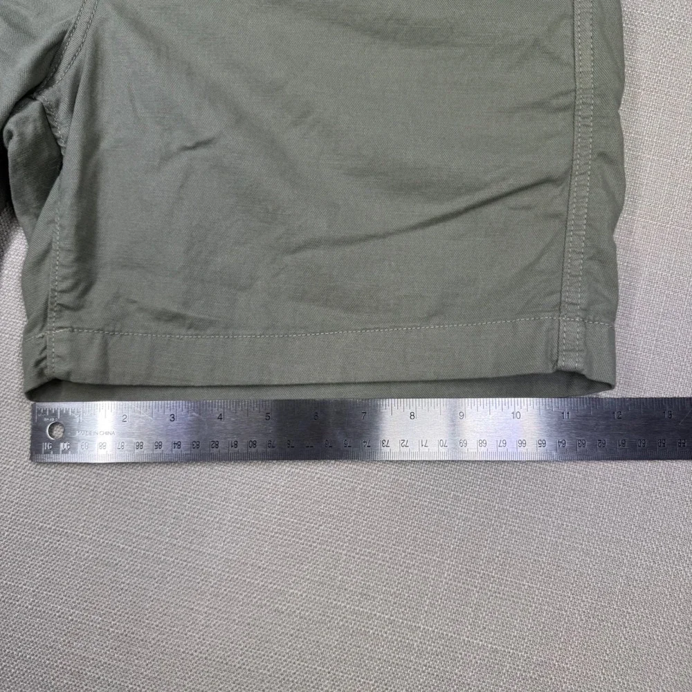 Faherty Reserve Mens Chino Shorts Olive Green Size 35 Flat Front 7 Inch Inseam